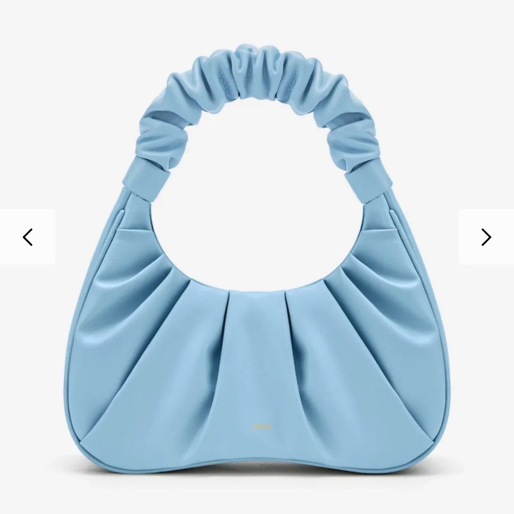 JW PEI Gabbi Ruched Vegan Leather Ice Blue Hobo Shoulder Purse Hand Bag